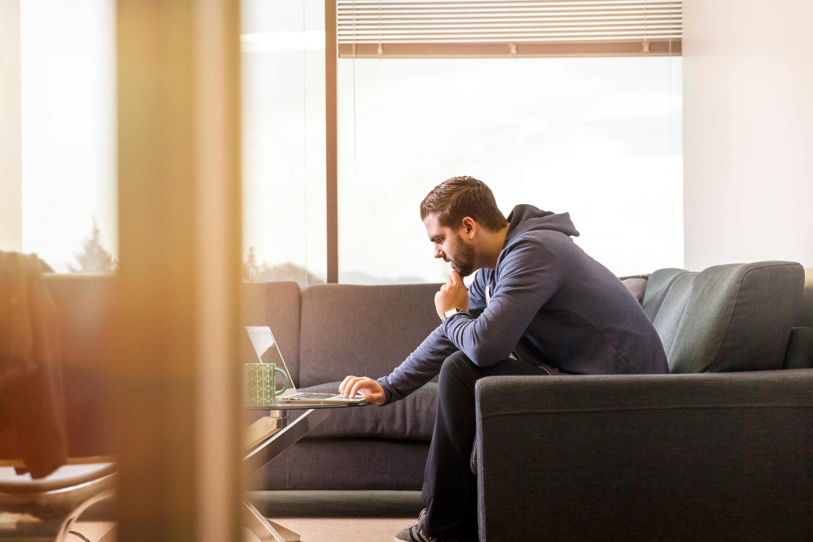 Man using laptop