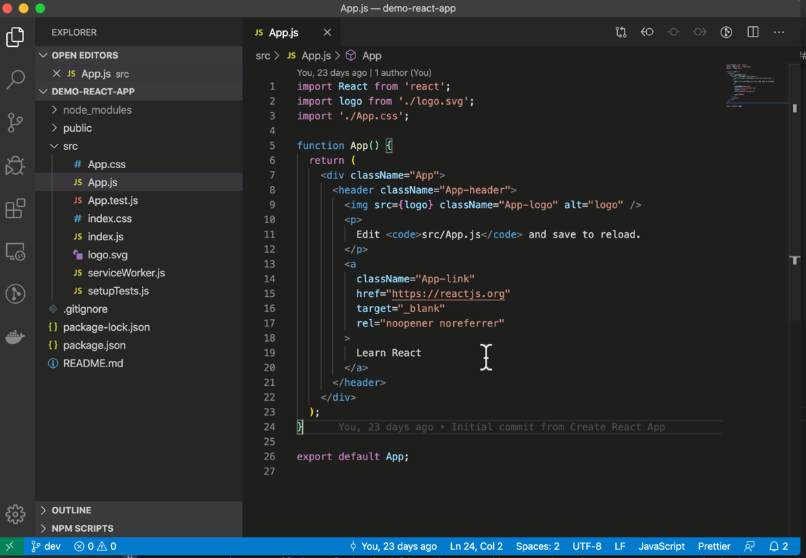 Example of conflict resolution with vscode.
