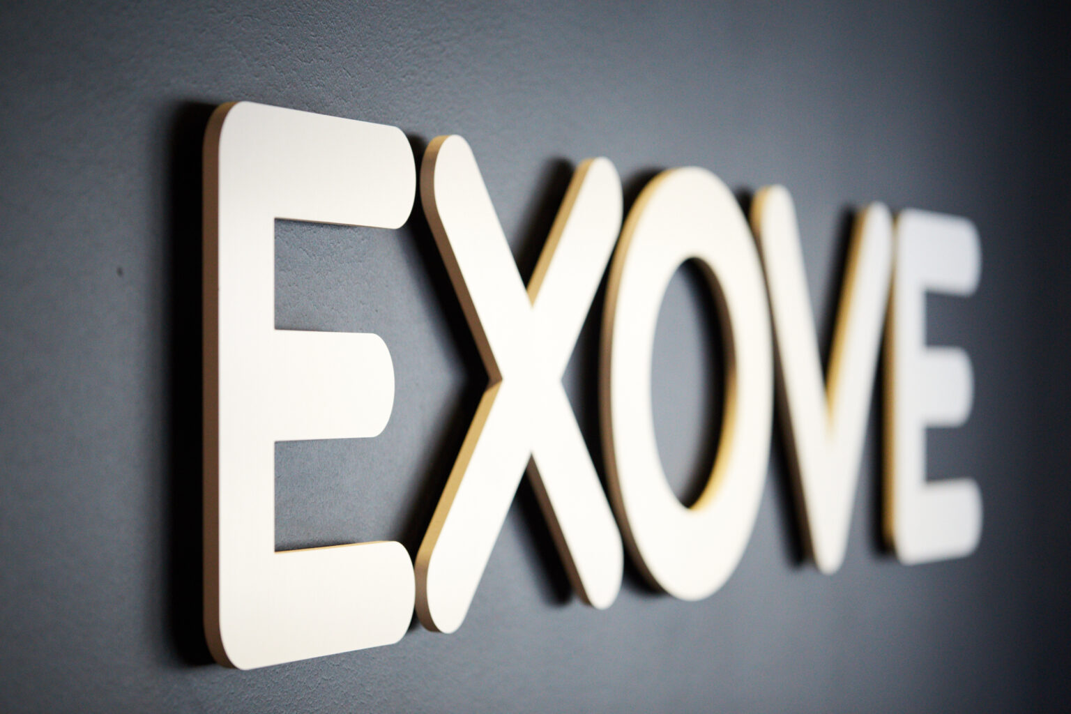 Picture of Exove logo on the wall