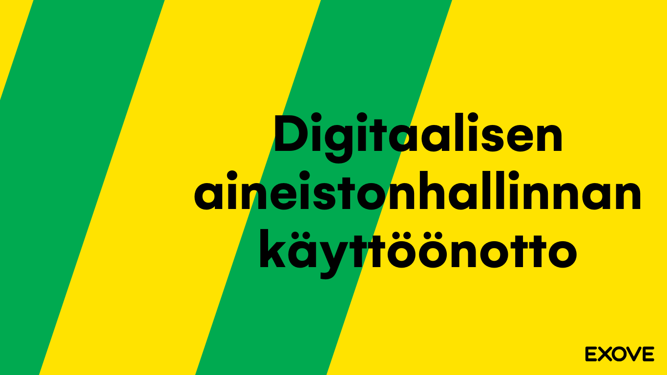 Digitaalisen aineistonhallinnan käyttöönotto banneri.