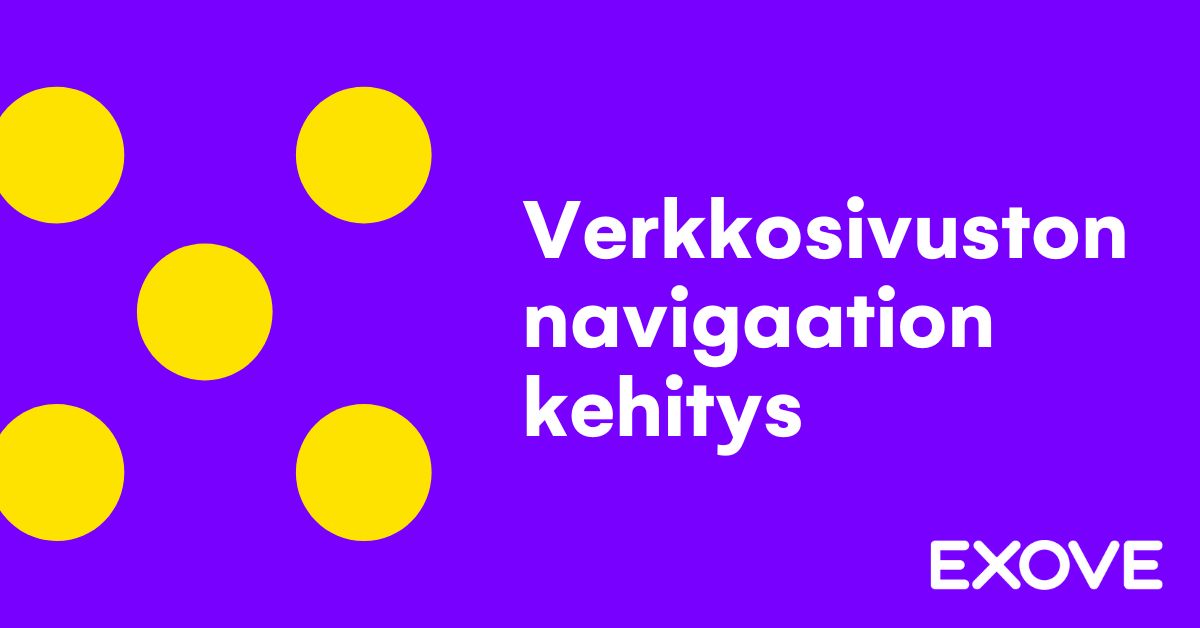 Verkkosivuston navigaation kehitys banneri.